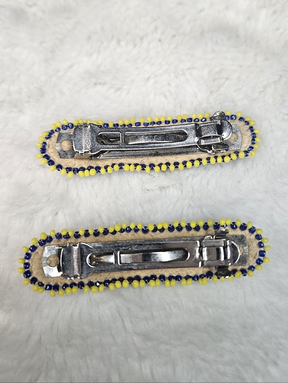 Set/2 Multicolor Beaded Hair Clips - Picture 2 of 3
